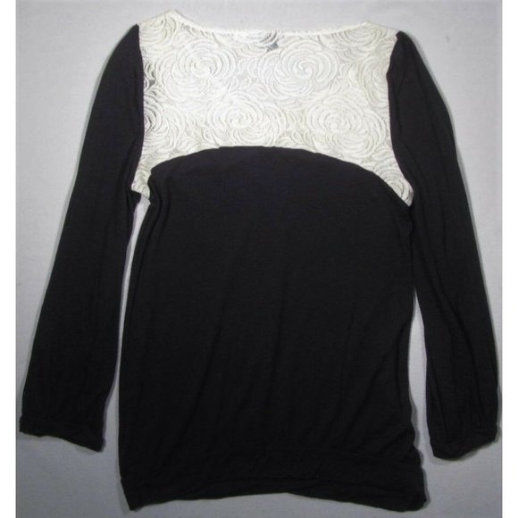 Anthropologie ~ Polyester/Spandex Blend Lace Top - Woman's Medium - White/Black - Picture 5 of 5